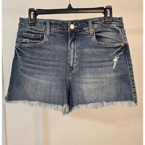 BLANK NYC The Lenox High Waist Denim Shorts Raw Hem Cutoffs Stretchy 30